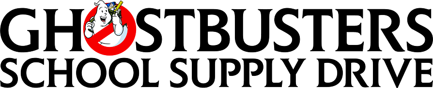 Ghostbusters School Supply Drive text logo
